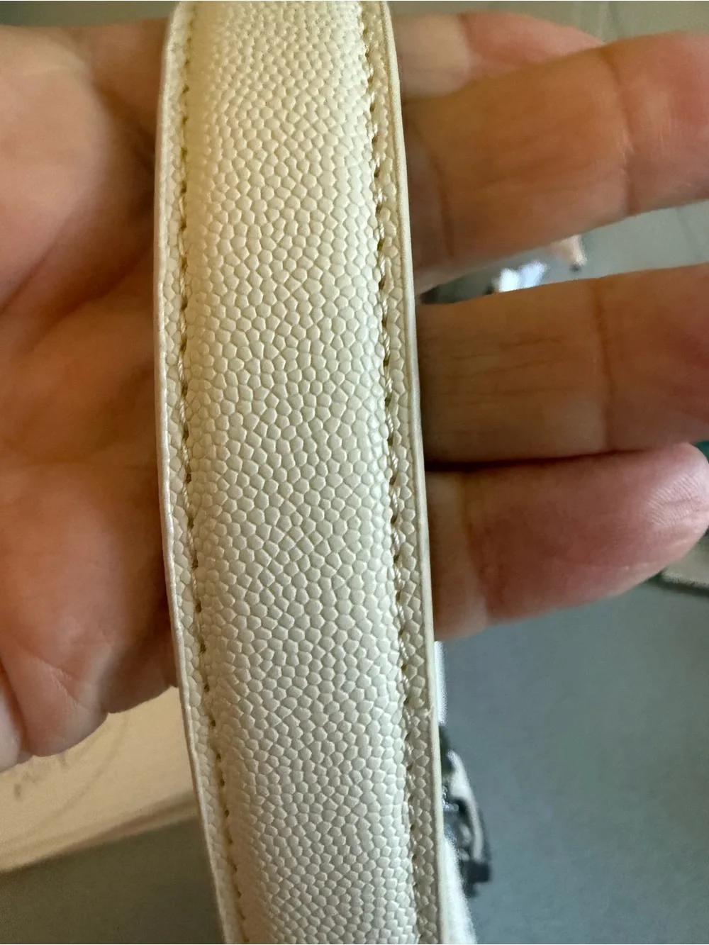 Betsey Johnson Cream Shoulder Bag with Stud & Buckle Detail
